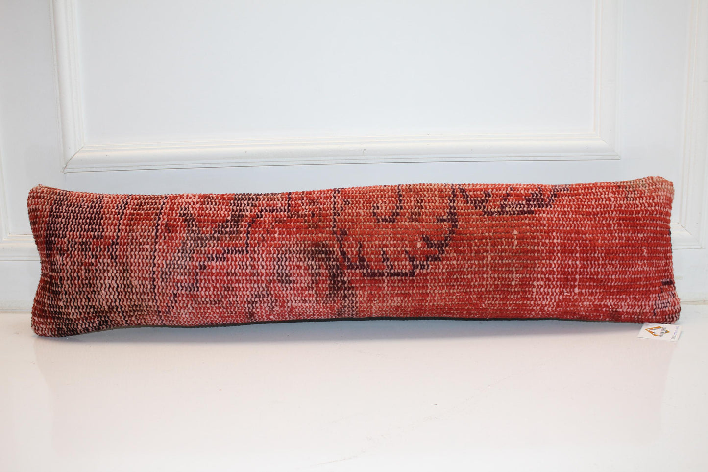 Red Rust Cushion, Bold Textured Bench Pillow, Statement Boho Decor
