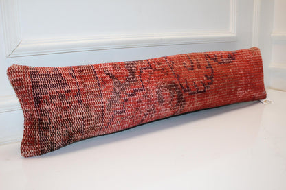 Red Rust Cushion, Bold Textured Bench Pillow, Statement Boho Decor