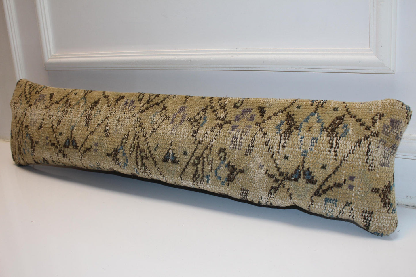 Earth Tone Boho Cushion Cover, Long Bench Pillow, One of a Kind Decor