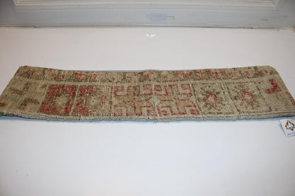 Soft Red Neutral Bench Cushion, Aged Tribal Rug Pillow