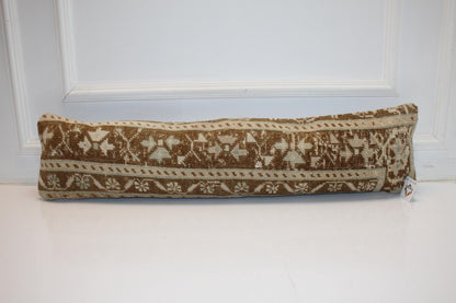 Brown Neutral Bench Cushion, Earthy Tribal Rug Pillow
