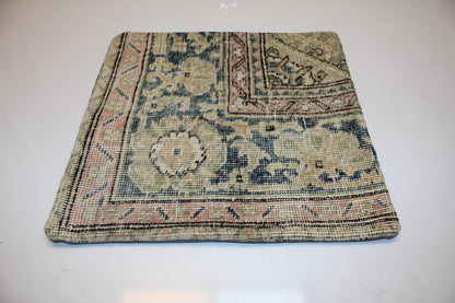 Faded Anatolian Pattern Cushion, Muted Pastel Textile Accent for Elegant Interiors 18x18 inch