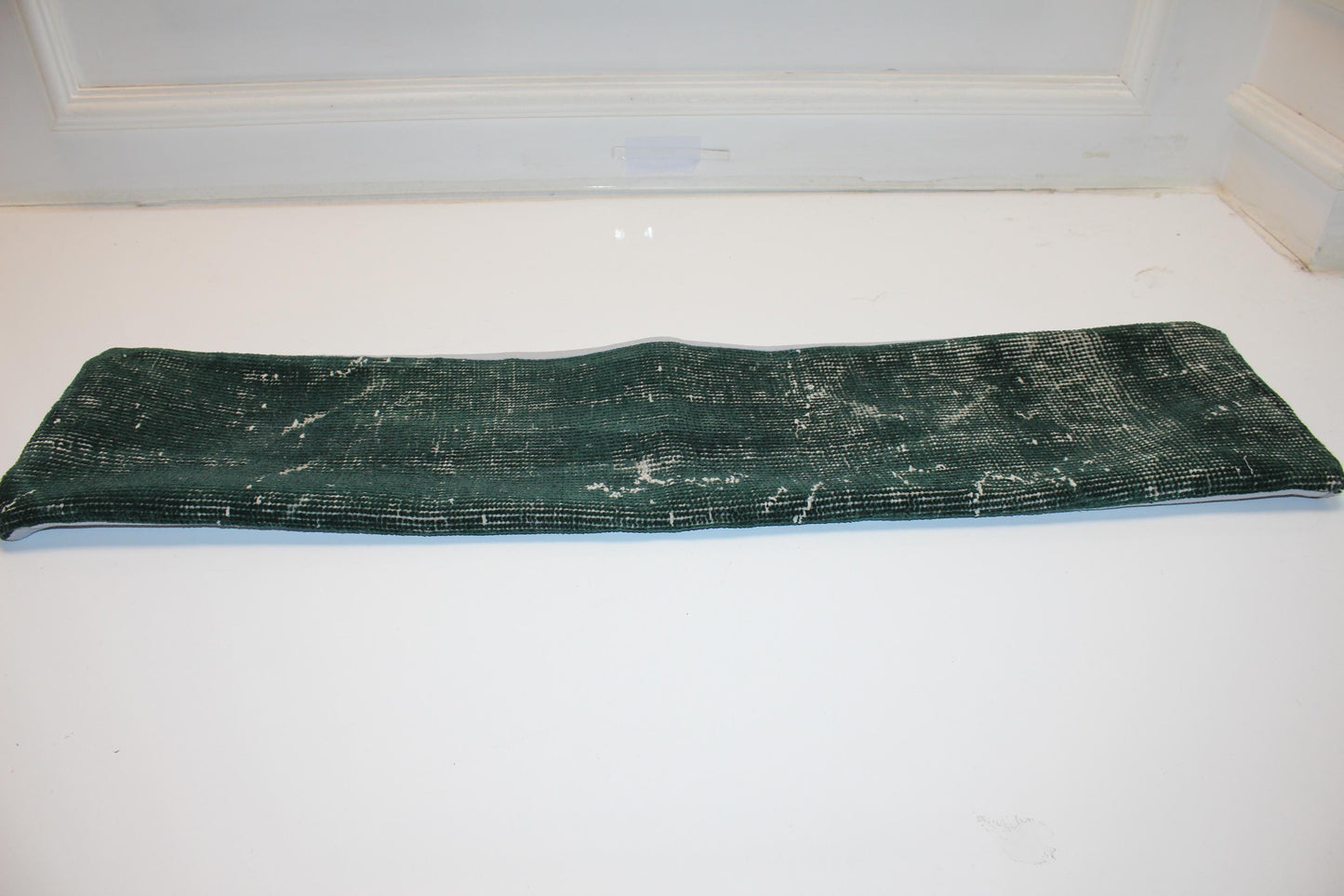 Solid Emerald Green Rug Cushion, Minimal Long Bench Sofa Pillow