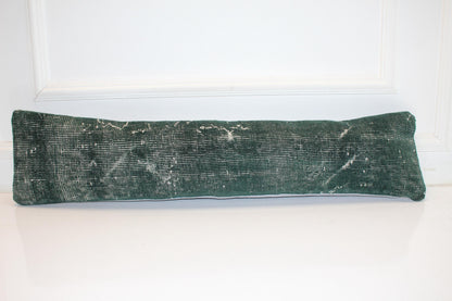 Solid Emerald Green Rug Cushion, Minimal Long Bench Sofa Pillow