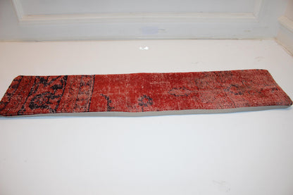 Bold Red Rustic Rug Cushion, Statement Long Sofa Bench Pillow