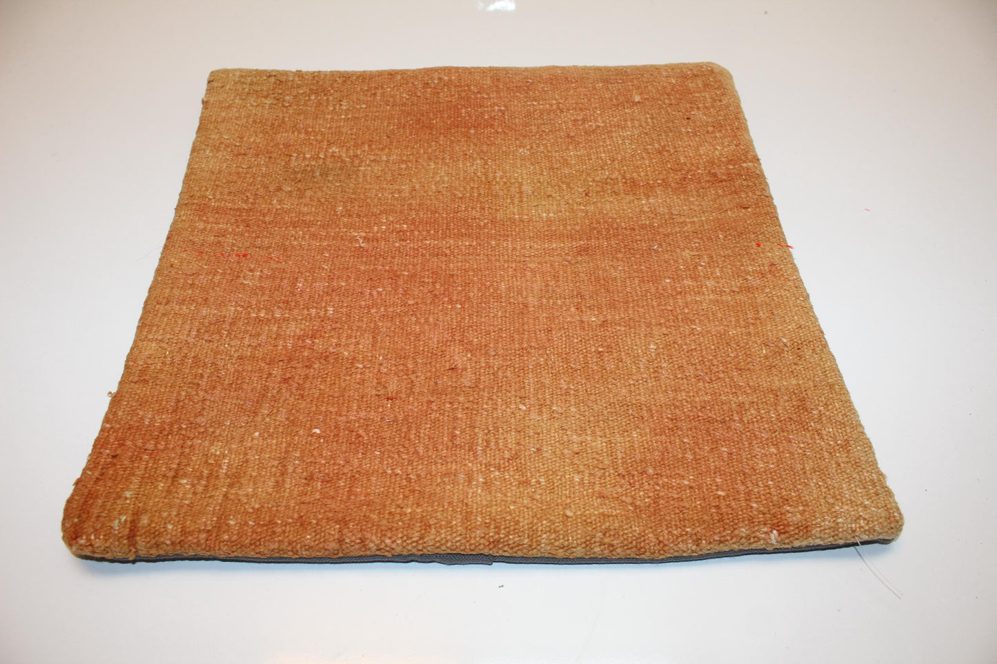 Handwoven Kilim Pillow Cover, Earth Tone Turkish Rug Cushion (16x16 in)