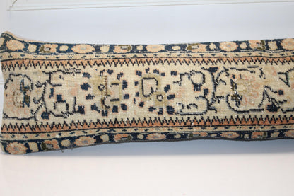 Antique Anatolian Kilim Cushion, Neutral Boho Sofa Bench Pillow