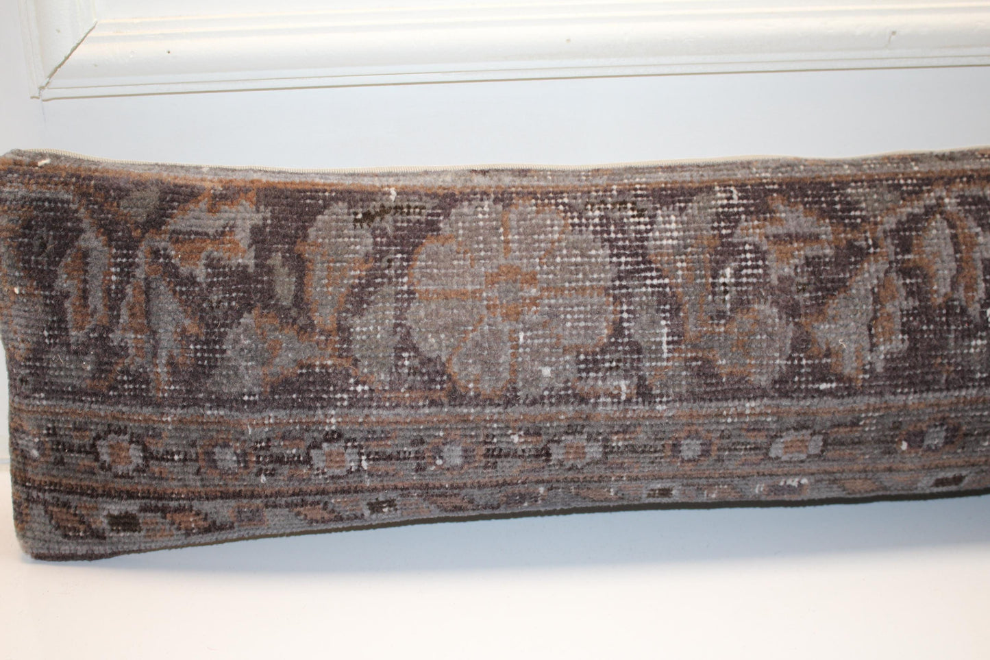 Muted Brown Anatolian Kilim Cushion, Moody Boho Sofa Bench Decor