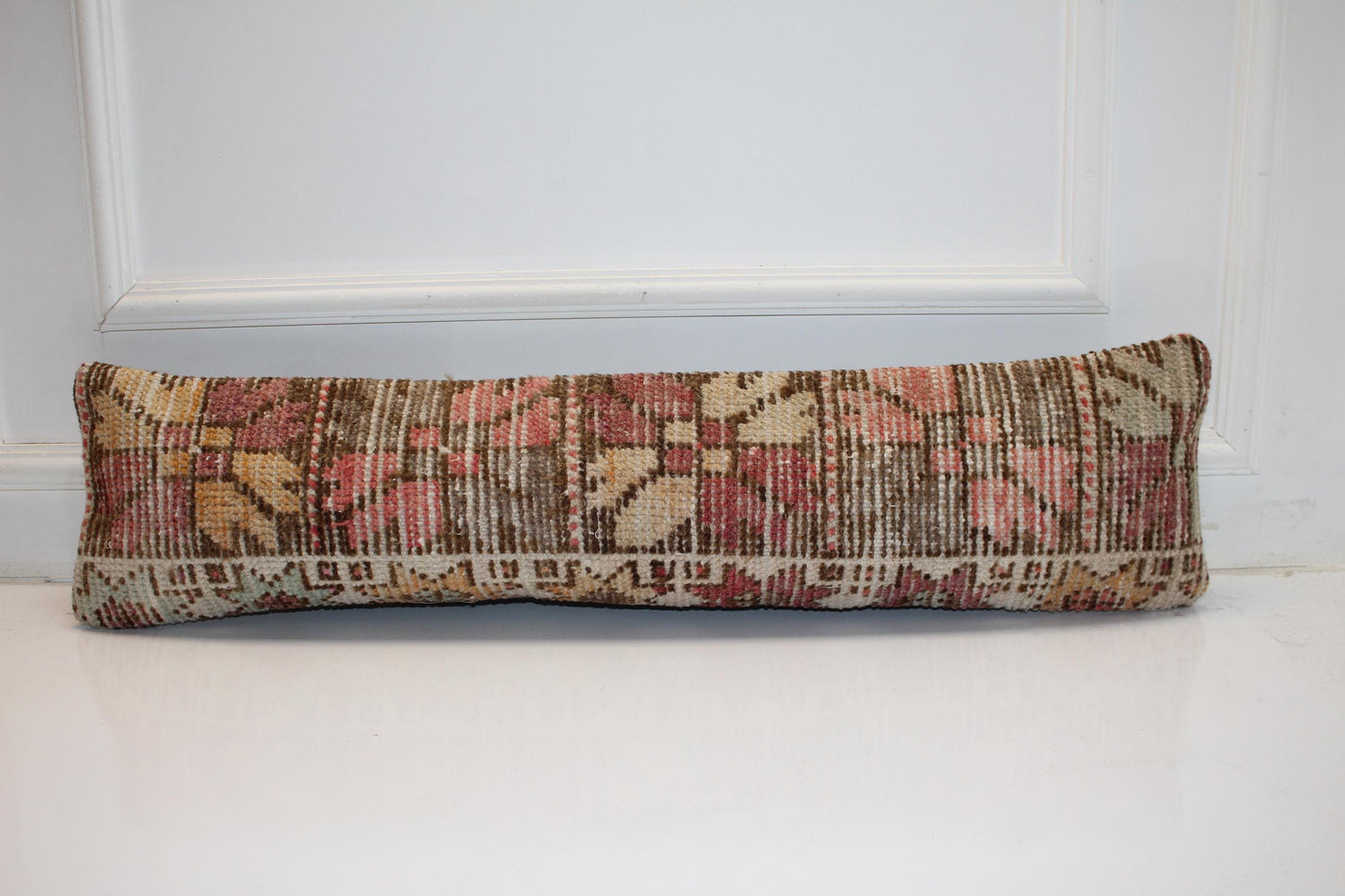 Patchwork Anatolian Kilim Cushion, Warm Boho Bench Sofa Decor