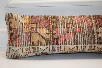 Patchwork Anatolian Kilim Cushion, Warm Boho Bench Sofa Decor