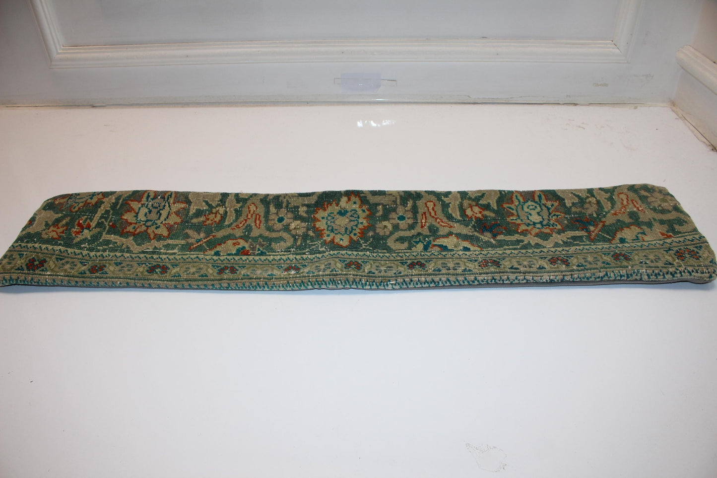 Floral Anatolian Kilim Cushion, Botanical Boho Bench Sofa Accent