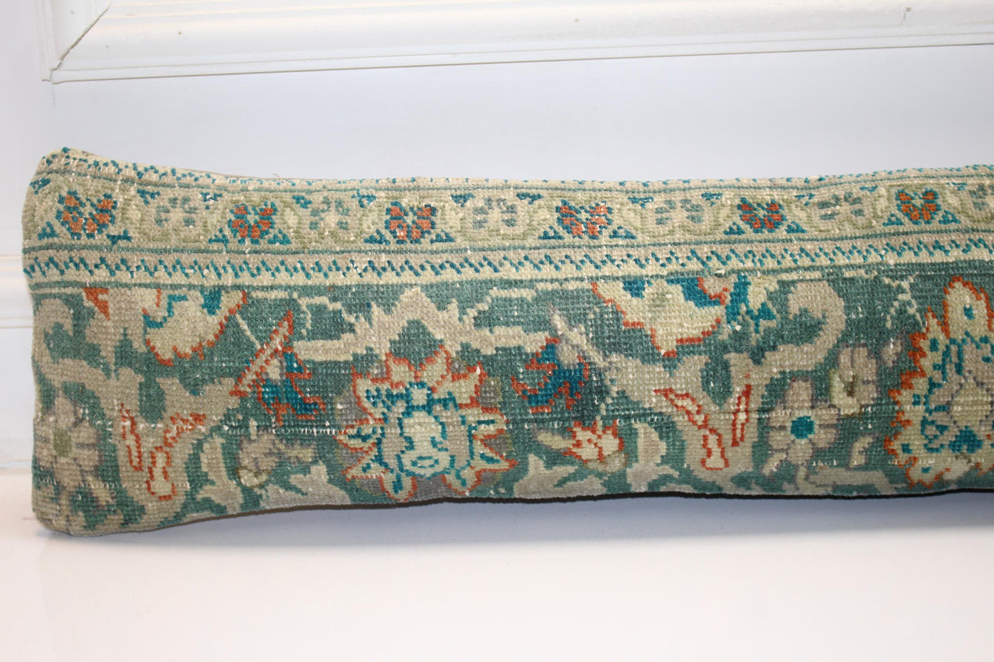 Floral Anatolian Kilim Cushion, Botanical Boho Bench Sofa Accent