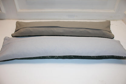Set of 2 Handmade Dark Green Turkish Kilim Lumbar Pillow Covers