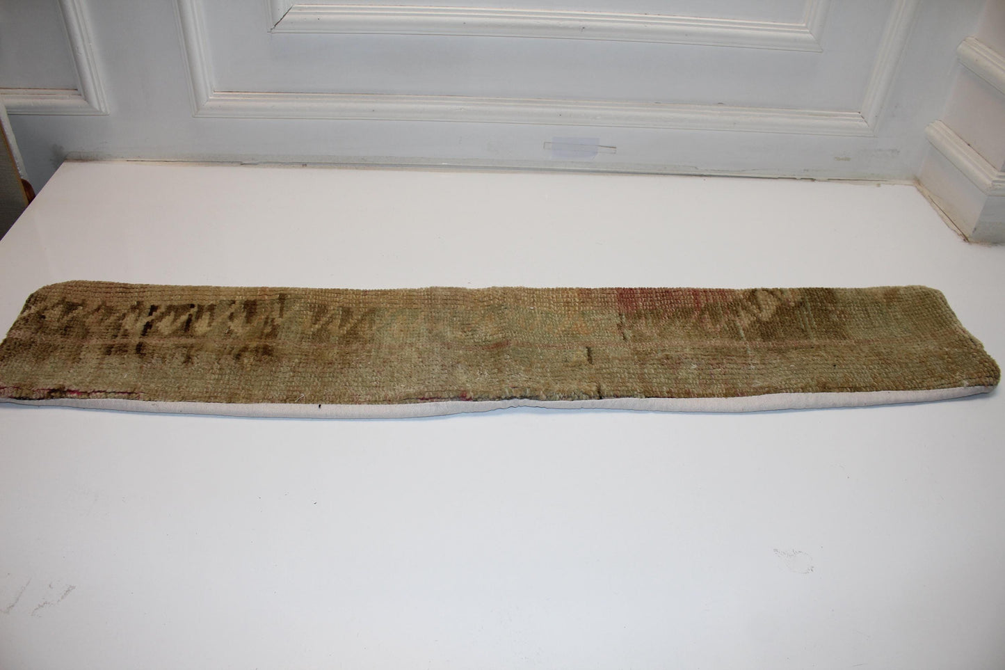 Faded Neutral Kilim Pillow Cover, Soft Earth Tone Long Cushion, Minimal Bench Decor
