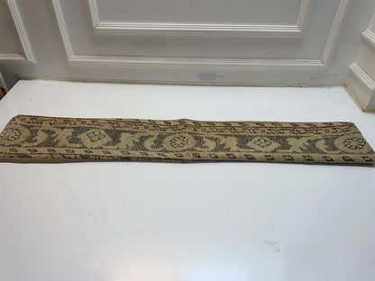 Symmetric Kilim Pillow Cover, Olive Beige Tribal Long Cushion, Neutral Bench Decor