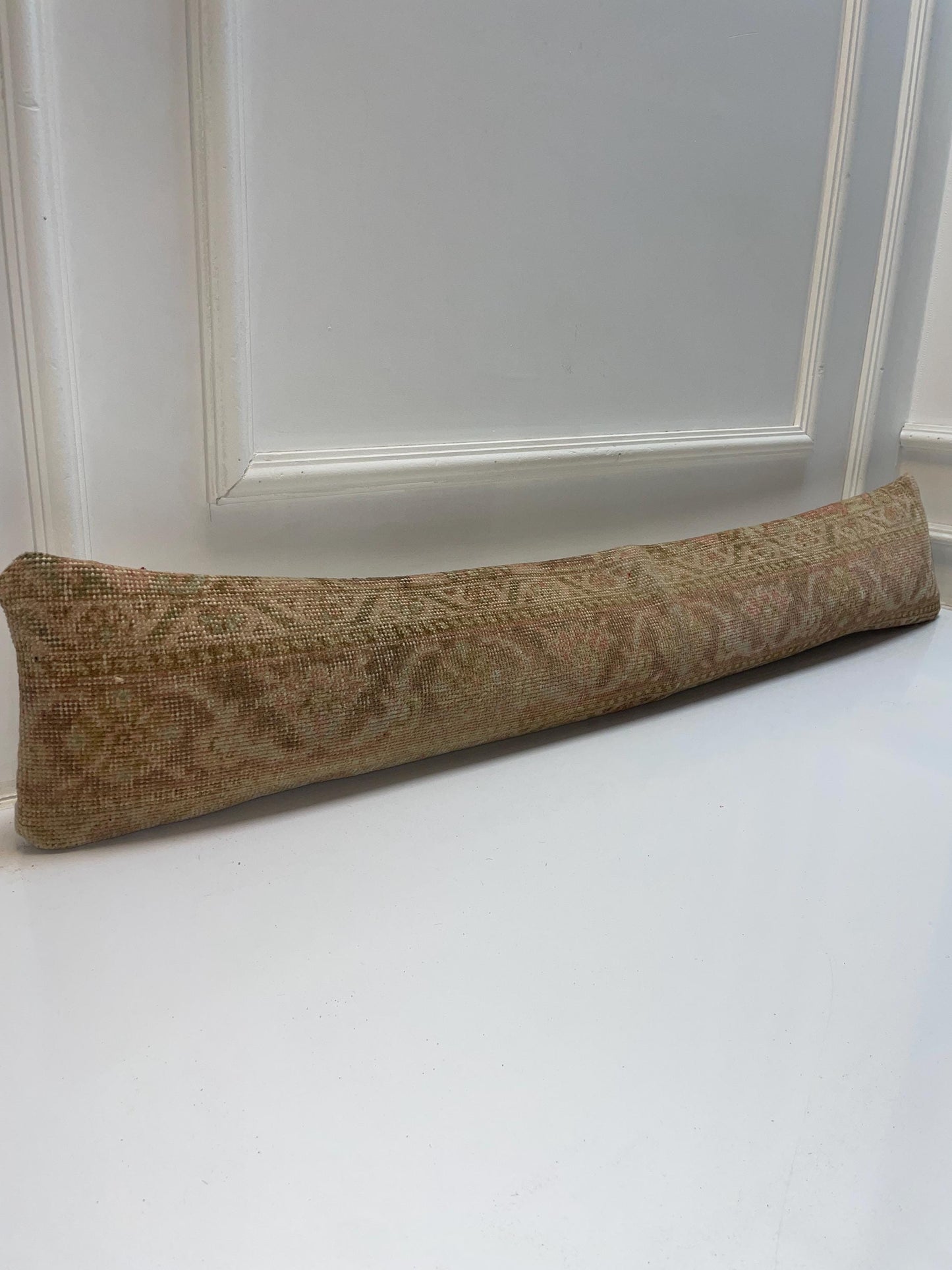 Soft Pattern Kilim Pillow Cover, Muted Pastel Long Cushion, Neutral Bench Decor