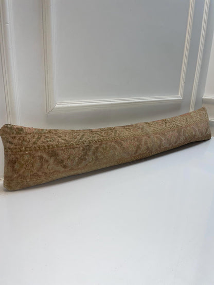 Soft Pattern Kilim Pillow Cover, Muted Pastel Long Cushion, Neutral Bench Decor