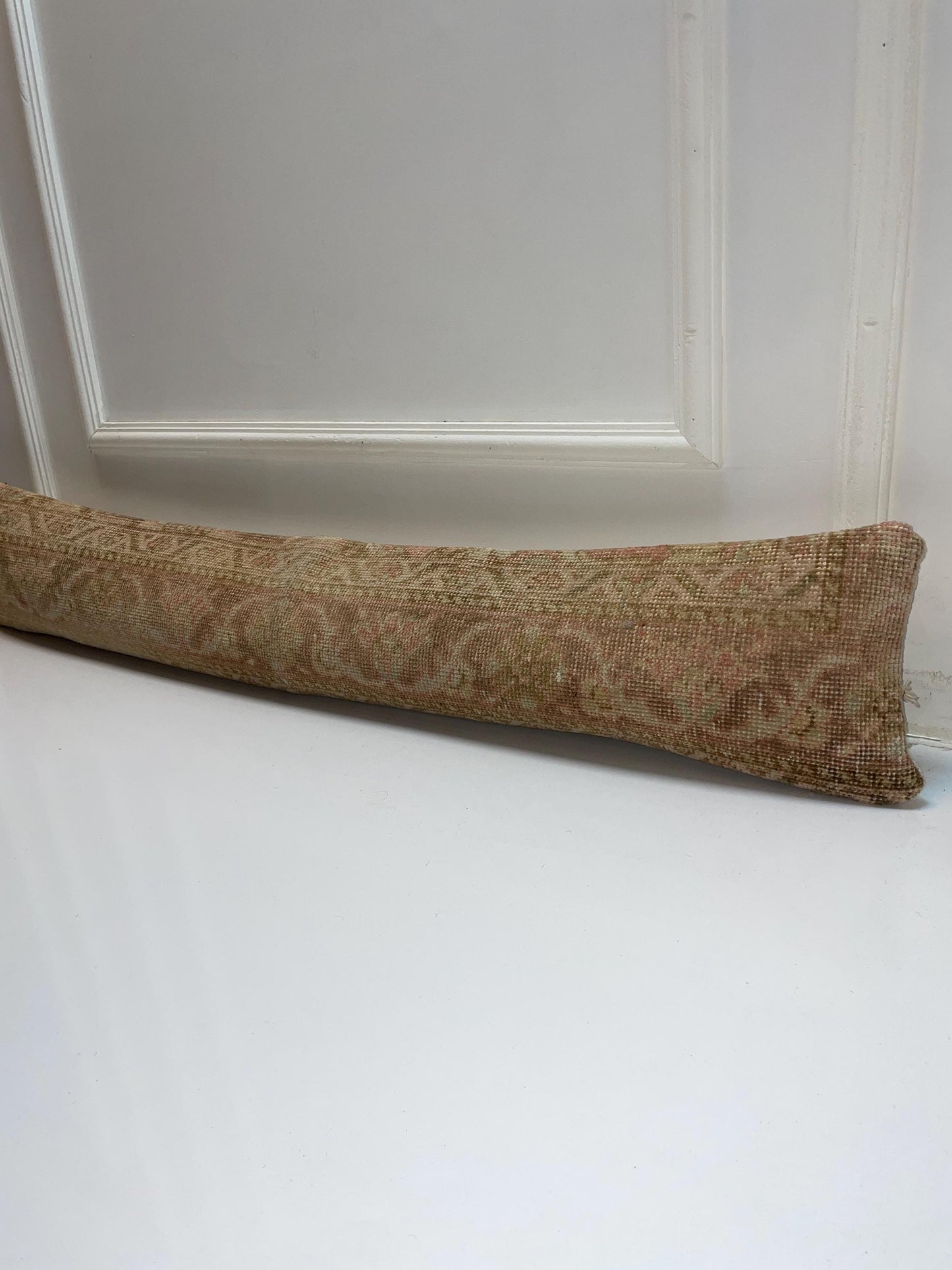 Soft Pattern Kilim Pillow Cover, Muted Pastel Long Cushion, Neutral Bench Decor
