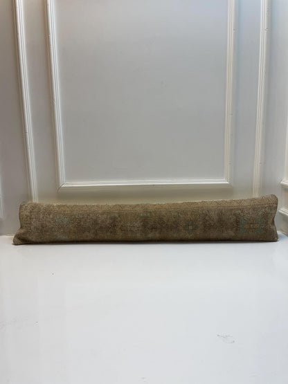 Minimal Solid Kilim Pillow Cover, Earth Tone Long Cushion, Neutral Bench Decor