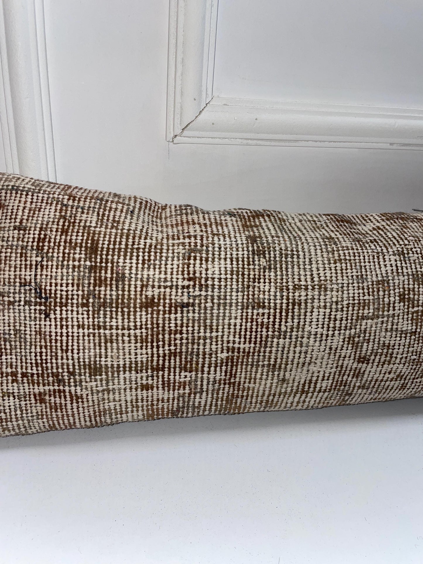 Minimal Neutral Kilim Pillow Cover, Soft Brown Beige Long Cushion, Bench Sofa Decor