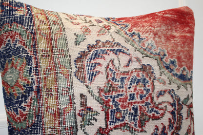 Red & Navy Classic Pattern Boho Cushion | Summer-Winter Garden Decor 27x27 ınch