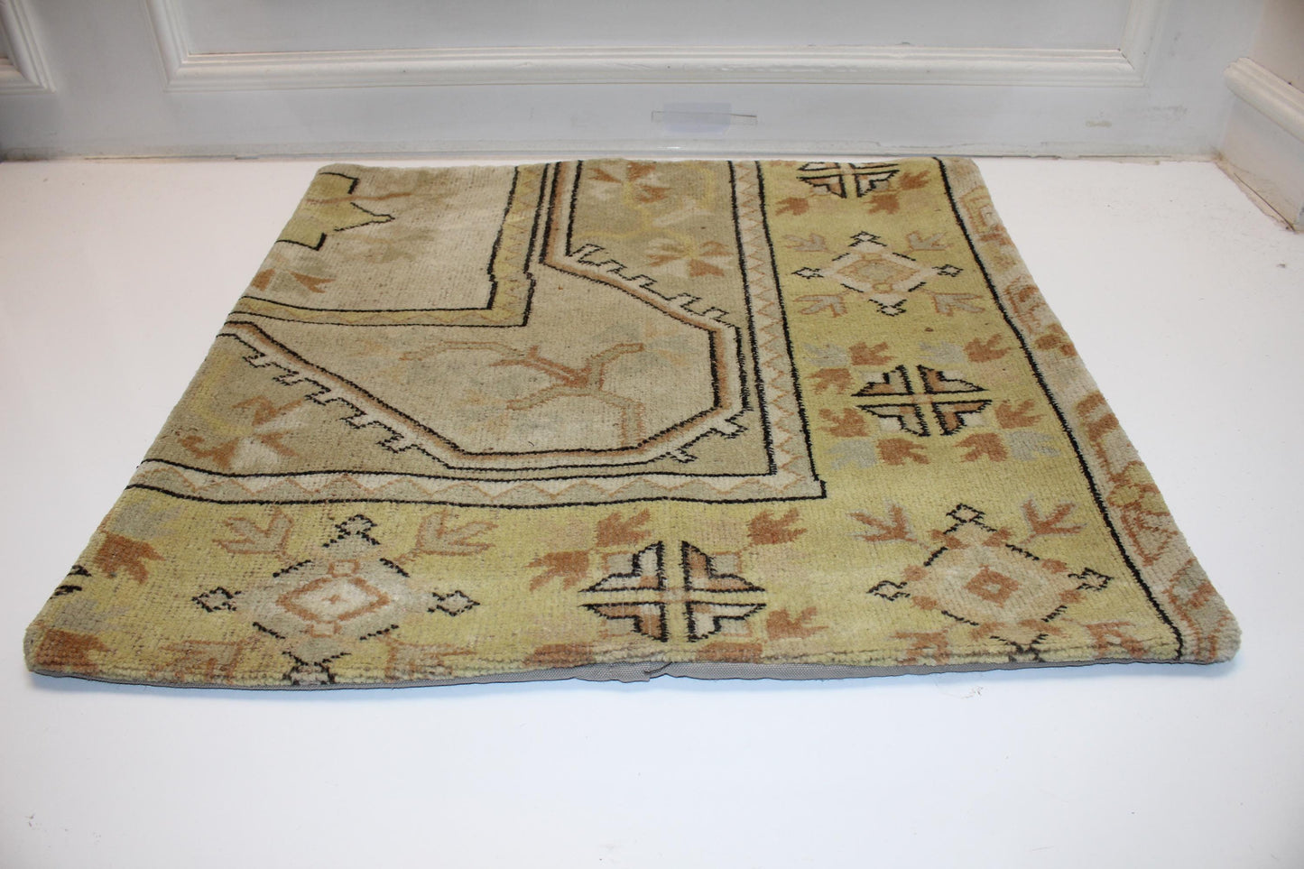 Vintage Turkish Kilim Pillow Cover | Boho Garden Cushion, 27x27 Inch