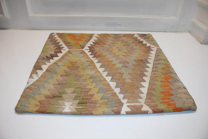 Earth Tone Zigzag Pattern Boho Cushion | Summer & Winter Garden Decor 27x27 ınch