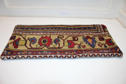 Handmade Turkish Kilim Lumbar Pillow Cover | Ethnic Woven Rug