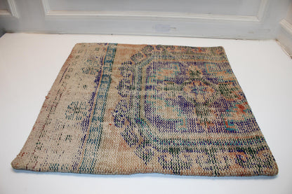 Vintage Turkish Kilim Pillow Cover, Boho Ethnic Cushion, 27x27 Inch