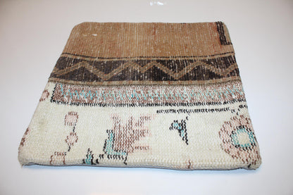 Neutral Tribal Patchwork Cushion, Earth Washed Textile, Organic Boho Home Accent(16x16 in)