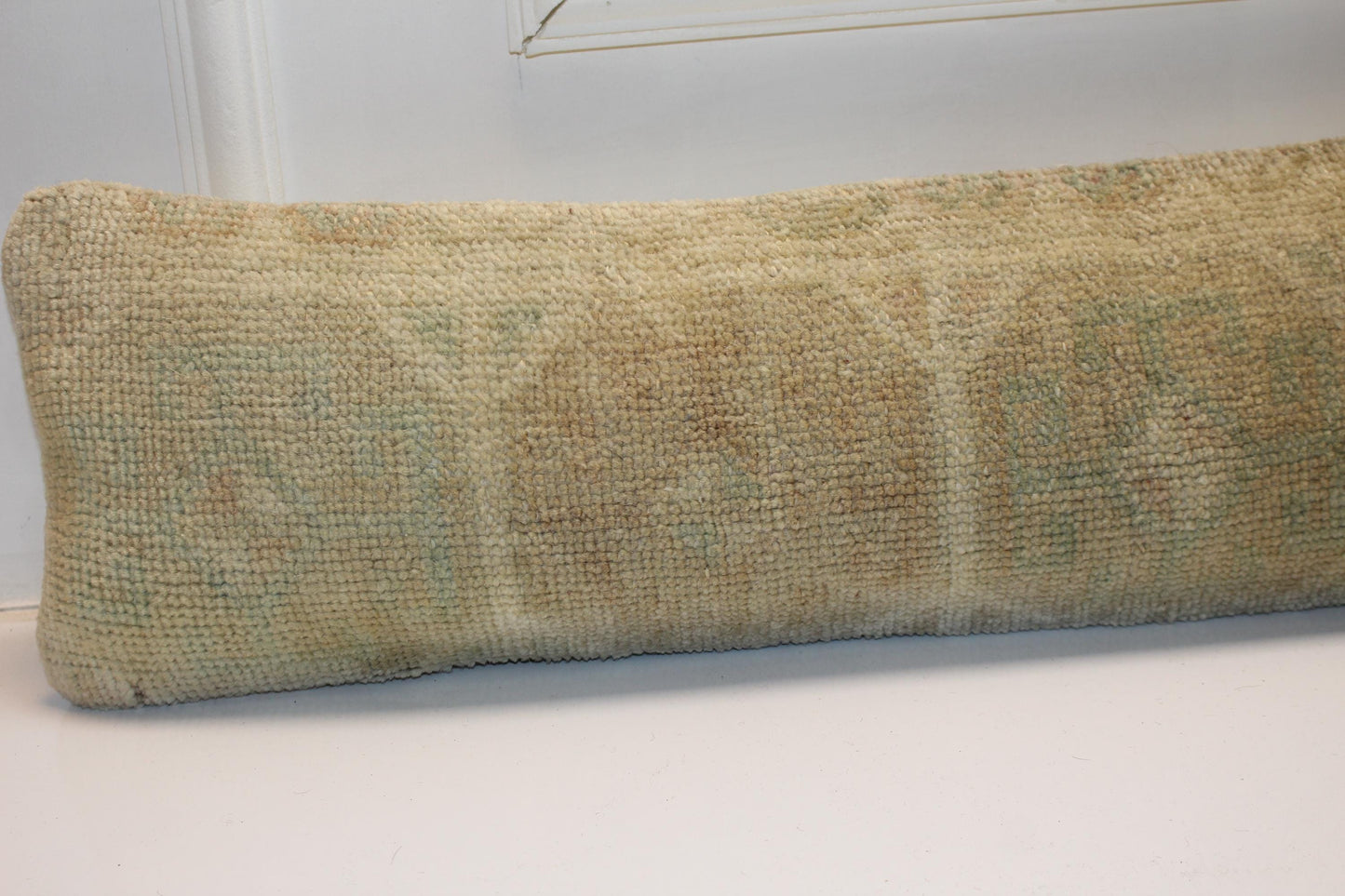 Soft Neutral Kilim Cushion, Faded Pastel Tones, Minimal Boho Decor