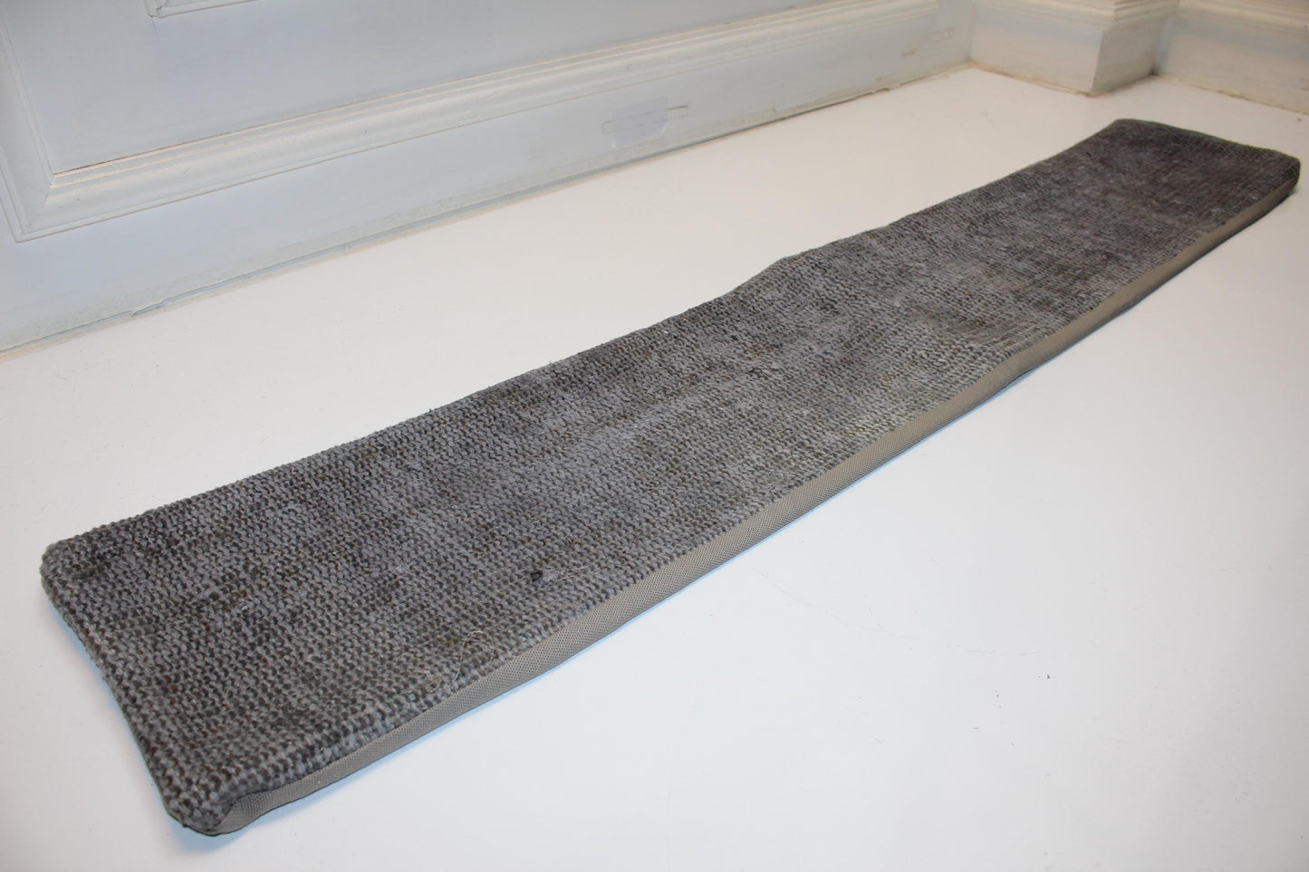 Solid Grey Kilim Cushion, Minimal Long Pillow for Modern Interiors