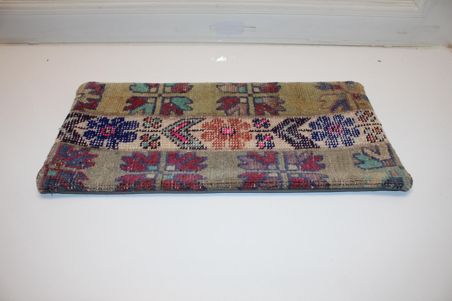 12x24 inc Boho Tribal Cushion, Handmade Anatolian Rug Pillow, Neutral Earth Tones