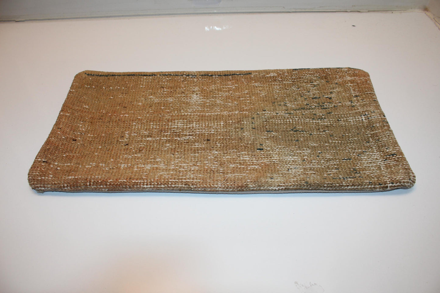 12x24 inc Solid Back Cushion, Neutral Rustic Boho Decor, Handmade Anatolian Rug Pillow