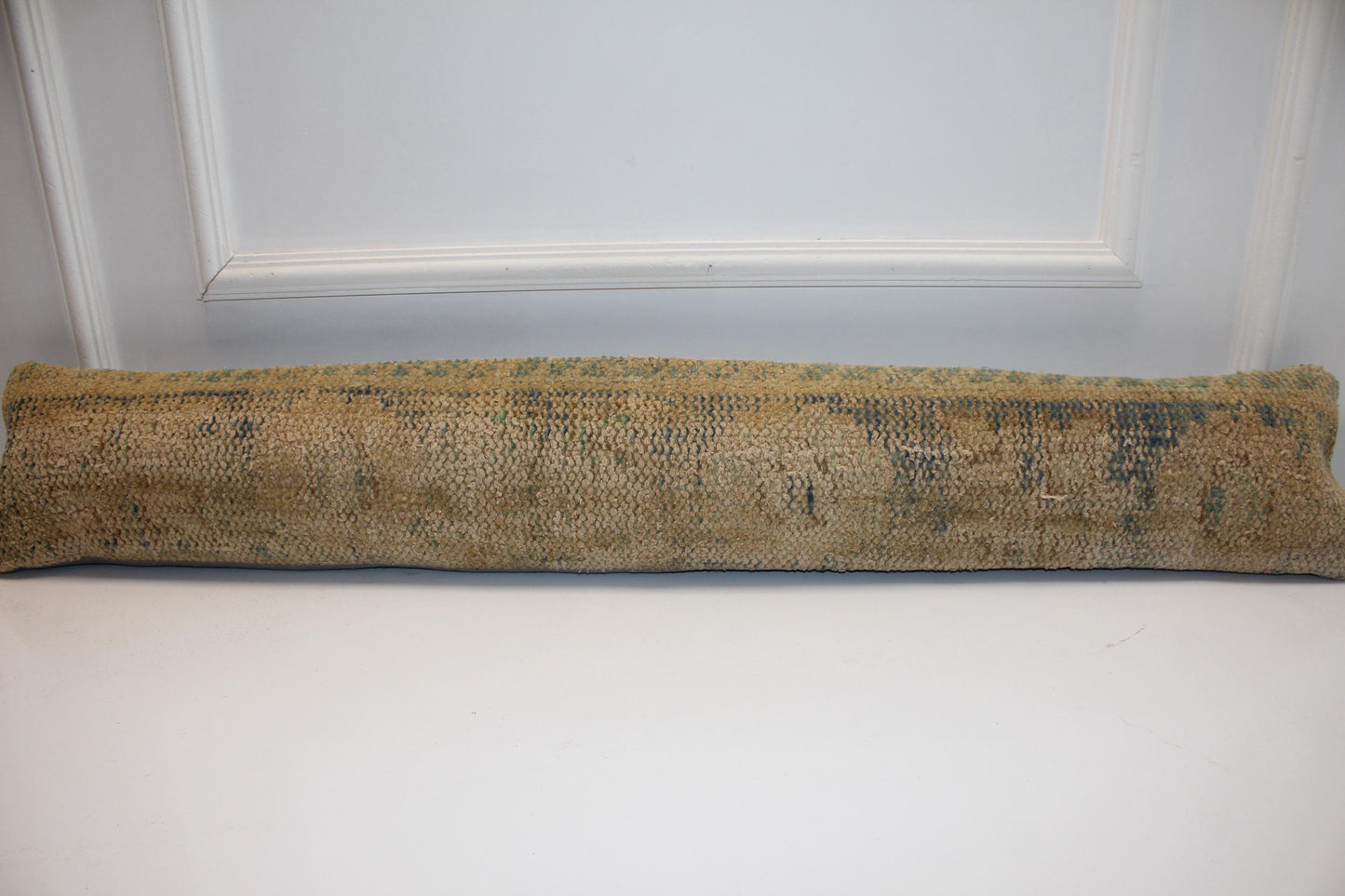 Neutral Beige Faded Boho Bench Cushion, Handwoven Anatolian Rug Pillow