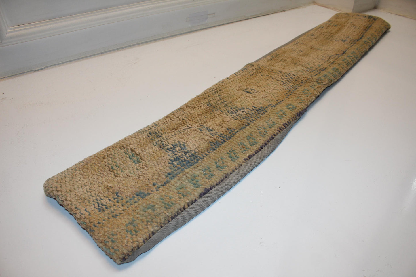 Neutral Beige Faded Boho Bench Cushion, Handwoven Anatolian Rug Pillow