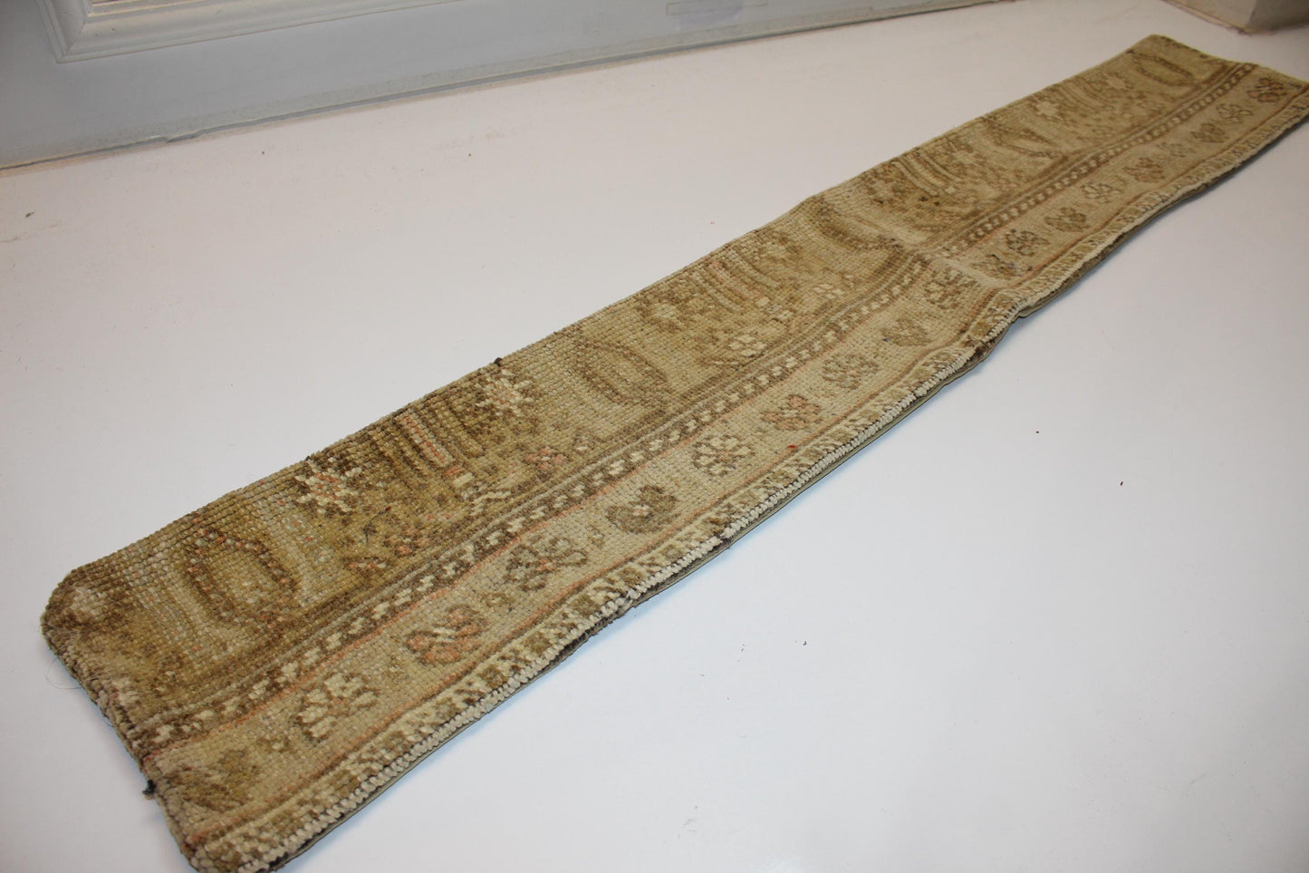 Neutral Beige Antique Boho Bench Cushion, Handwoven Anatolian Rug Pillow
