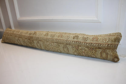 Neutral Beige Antique Boho Bench Cushion, Handwoven Anatolian Rug Pillow