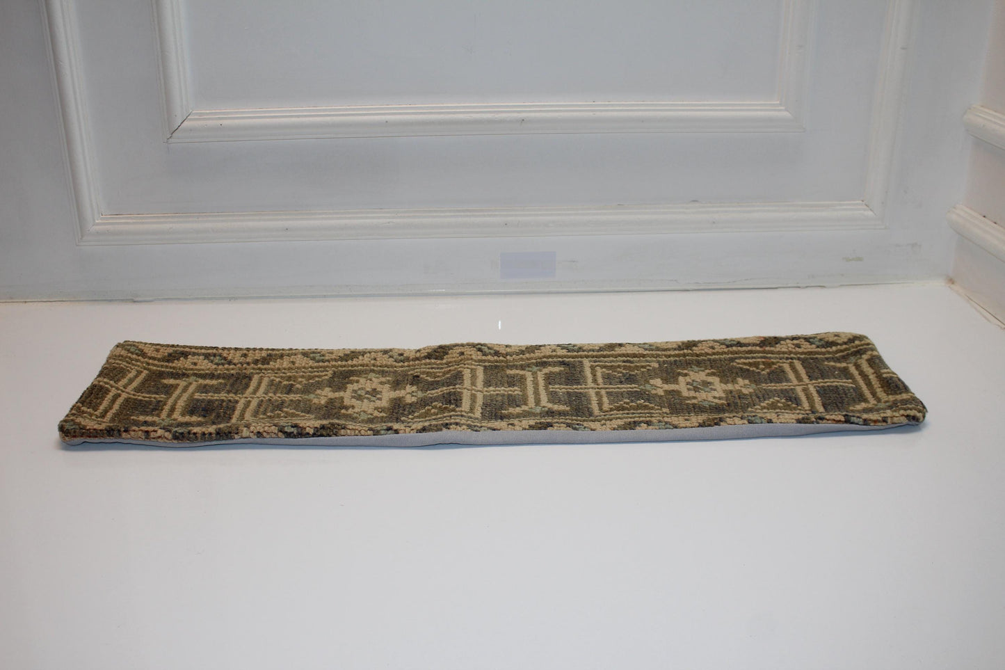 Geometric Neutral Long Cushion, Handmade Boho Bench Pillow, Rustic Farmhouse Decor