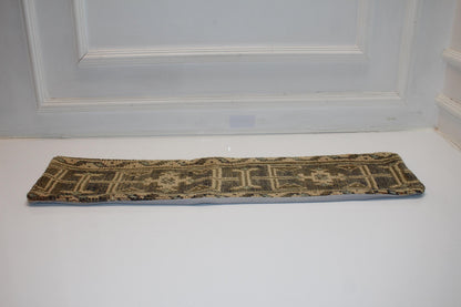 Geometric Neutral Long Cushion, Handmade Boho Bench Pillow, Rustic Farmhouse Decor