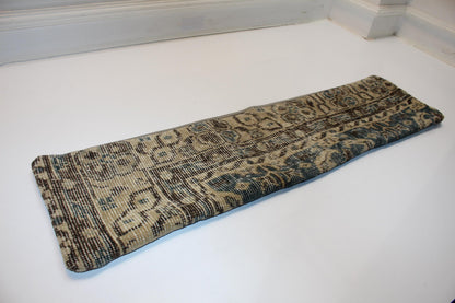 Earthy Geometric Long Cushion, Antique Textile Bench Pillow, Collected Neutral Home Decor