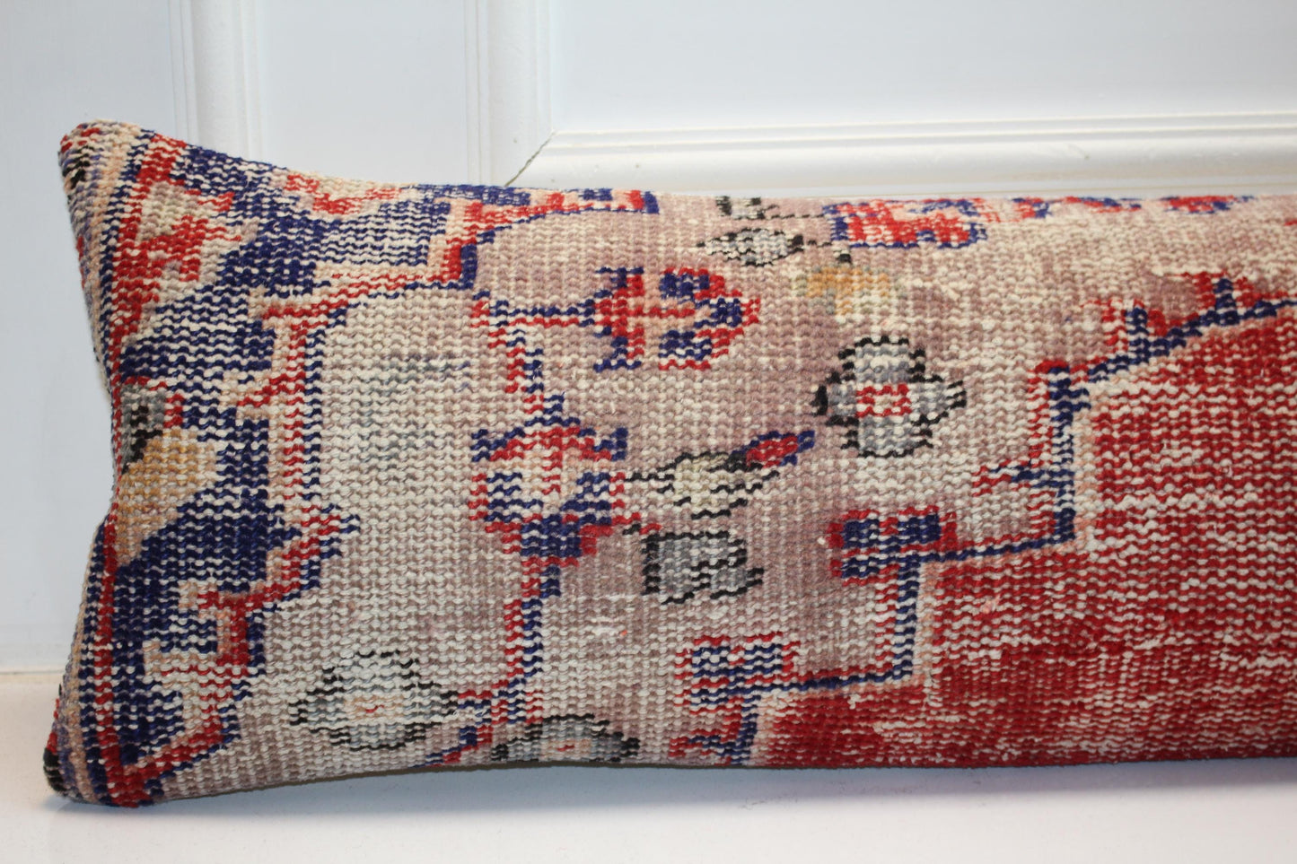 Extra Long Bench Cushion, Rustic Red Boho Pillow,12X48  Handmade Decor