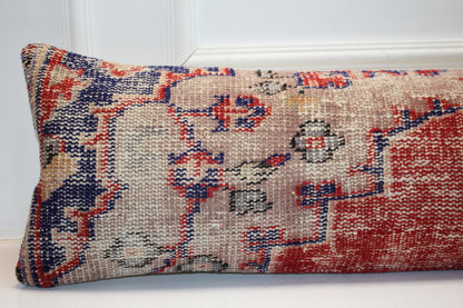 Extra Long Bench Cushion, Rustic Red Boho Pillow,12X48  Handmade Decor