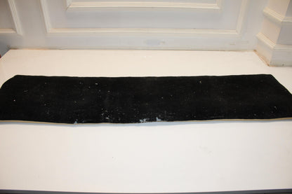 Long Black Textile Form, Matte Woven Surface, Minimal Elongated Soft Object12X48