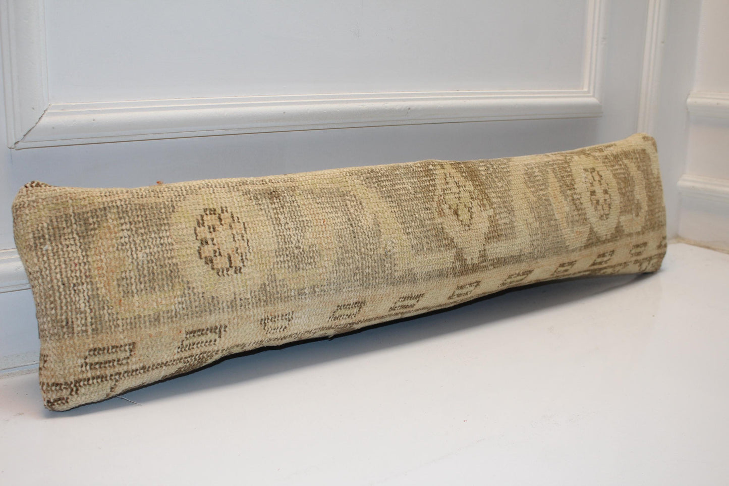 Neutral Beige Brown Cushion, Rustic Boho Bench Pillow, One of a Kind
