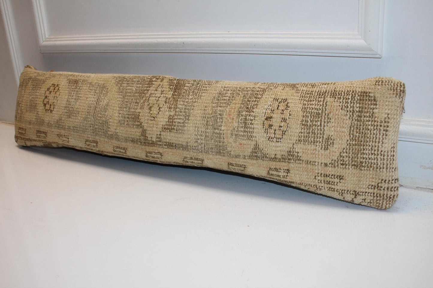 Neutral Beige Brown Cushion, Rustic Boho Bench Pillow, One of a Kind