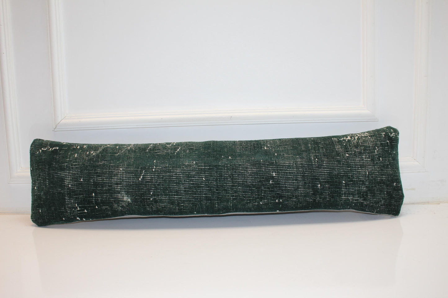 Deep Green Cushion, Minimal Rustic Bench Pillow, Moody Textural Decor