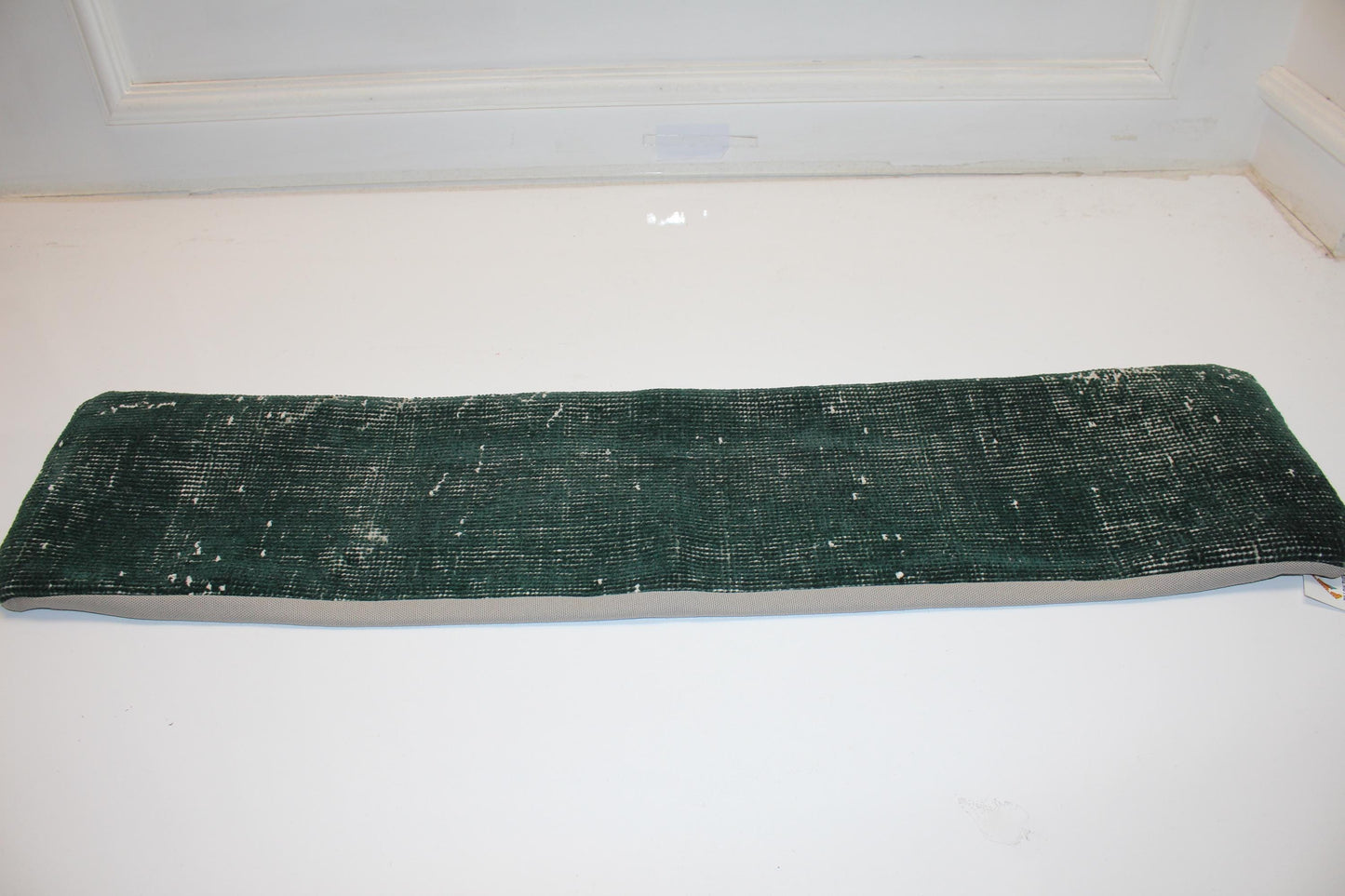 Deep Green Cushion, Minimal Rustic Bench Pillow, Moody Textural Decor
