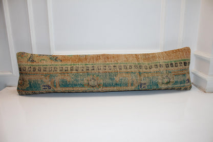 Long Lumbar Cushion, Boho Tribal Rug Pillow, Rustic Farmhouse Entryway Decor 12X48