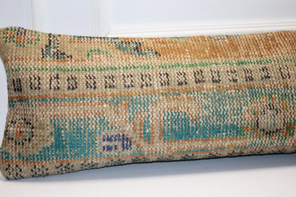 Long Lumbar Cushion, Boho Tribal Rug Pillow, Rustic Farmhouse Entryway Decor 12X48
